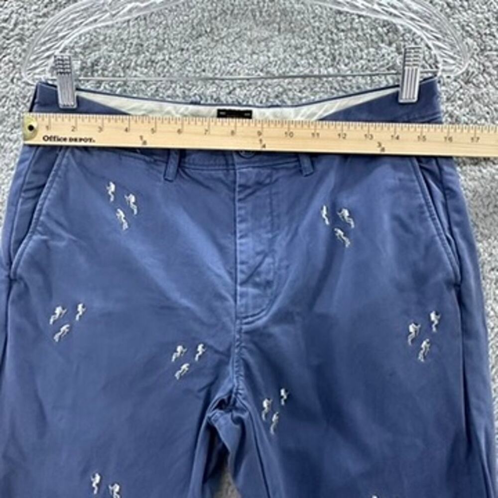 J. Crew Men's 30 x 34 Chinos Blue Straight Leg Embroidered Scuba Divers Vacation - Picture 4 of 12